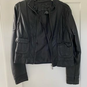 Black faux leather jacket